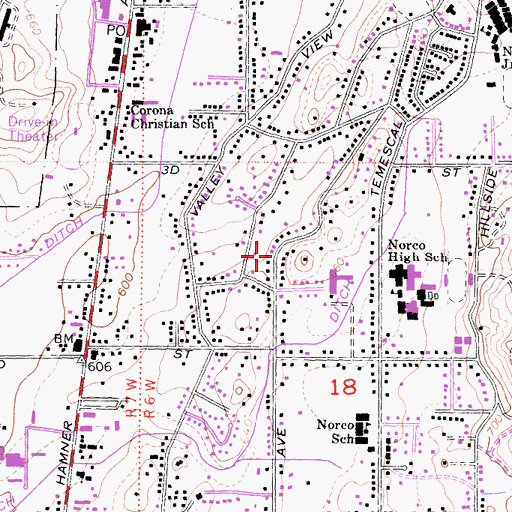 Topographic Map of Creative Teaching School, CA