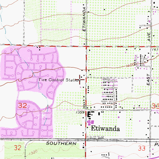 Topographic Map of Cross and Crown Lutheran School, CA