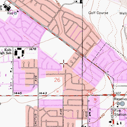 Topographic Map of Elizabeth T Hughbanks Elementary School, CA