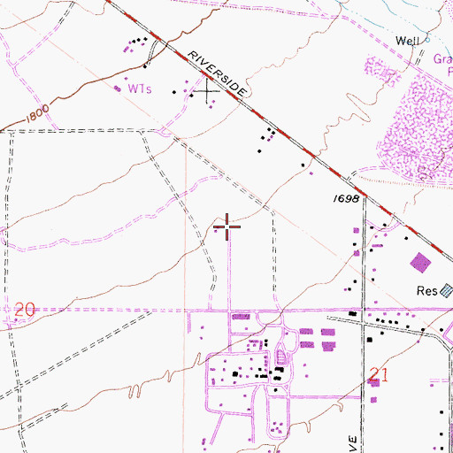 Topographic Map of Ethel Kucera Middle School, CA