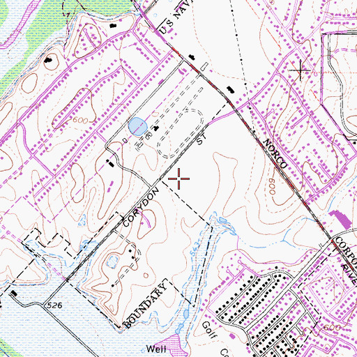 Topographic Map of Fairview School of Fine Arts, CA