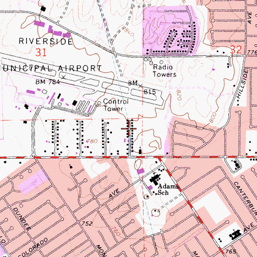 Topographic Map of Harvest Christian School, CA