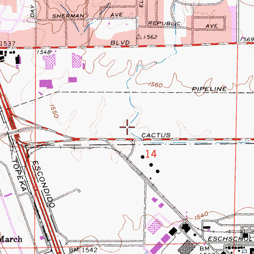 Topographic Map of Harvest Time Christian School, CA