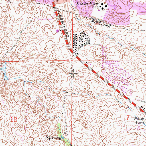 Topographic Map of Hawarden Hills Academy, CA