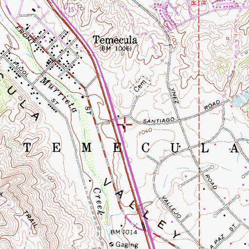Topographic Map of Oakhill Academy, CA