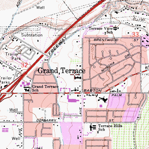 Topographic Map of Keystone School, CA
