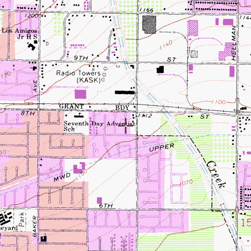 Topographic Map of Kids Club Day Care Center, CA