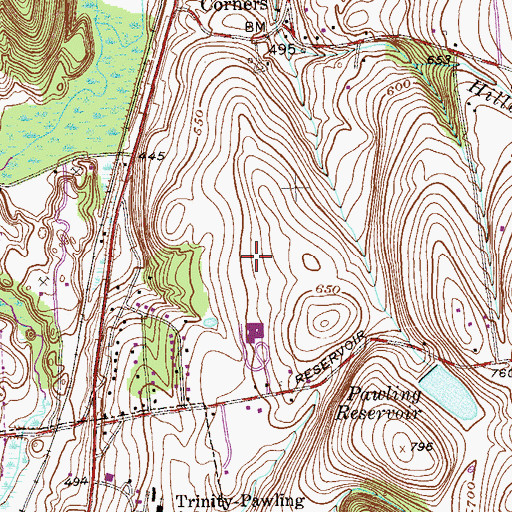 Topographic Map of Pawling Middle School, NY