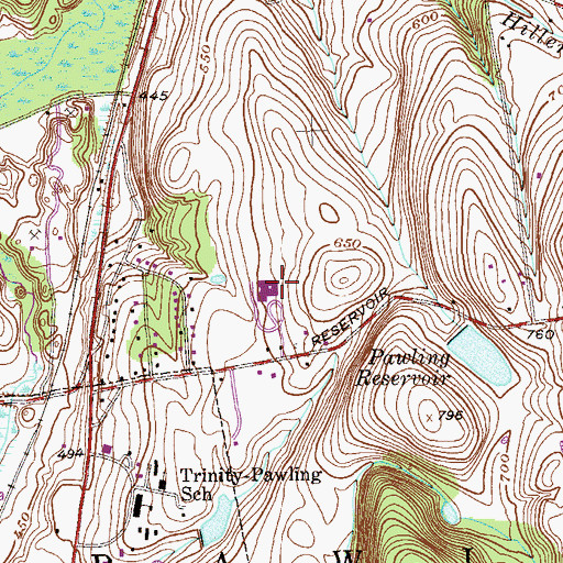 Topographic Map of Pawling High School, NY