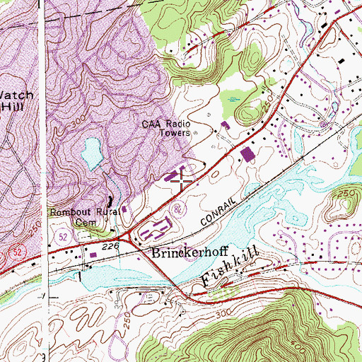 Topographic Map of Brinckerhoff Elementary School, NY
