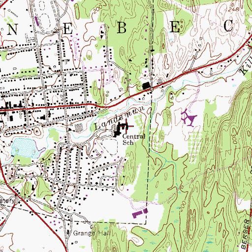 Topographic Map of Bulkeley Middle School, NY
