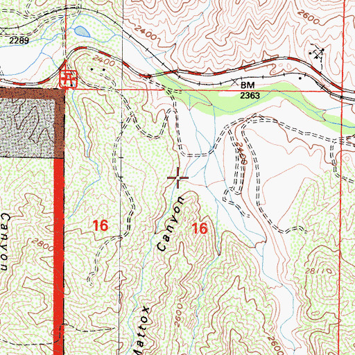 Topographic Map of Mattox Canyon, CA