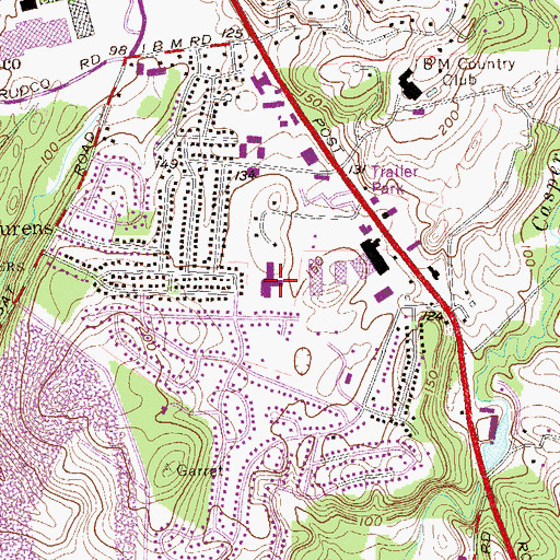 Topographic Map of Nassau School, NY