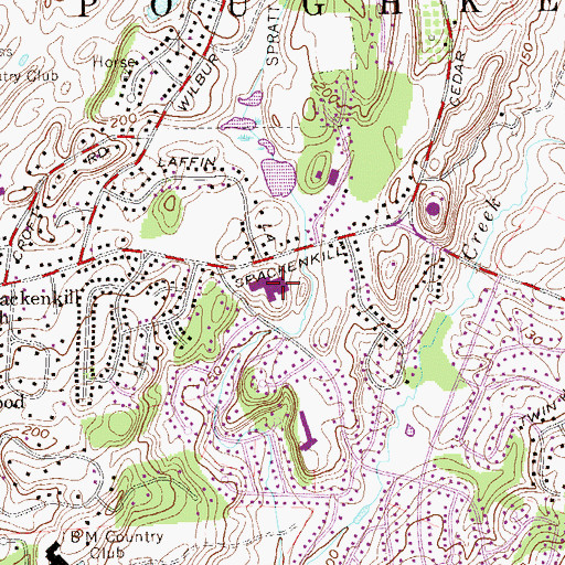 Topographic Map of Spackenkill High School, NY