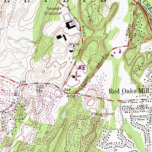 Topographic Map of Poughkeepsie Day School, NY