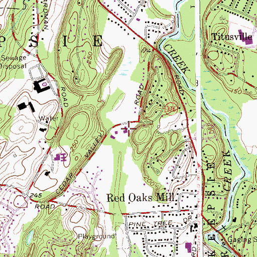 Topographic Map of Saint Martin De Porres School, NY