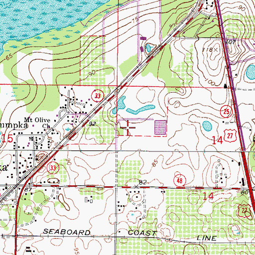 Topographic Map of Oakridge Cemetery, FL