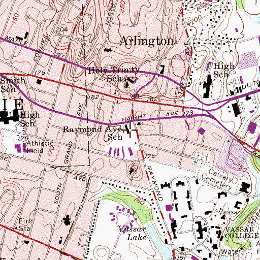 Topographic Map of Arthur S May School, NY