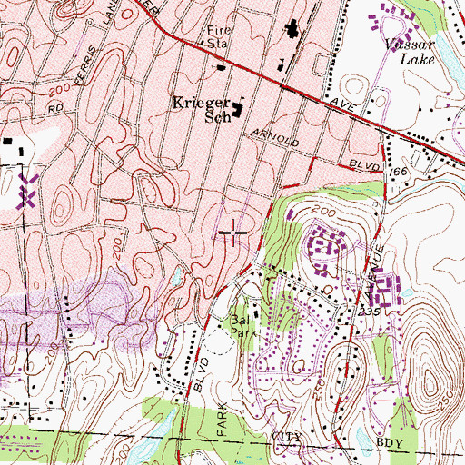 Topographic Map of Poughkeepsie Seventh Day Adventist School, NY