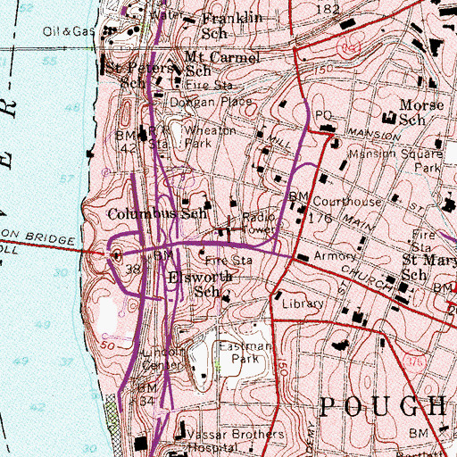 Topographic Map of Circle of Courage Learning Center, NY