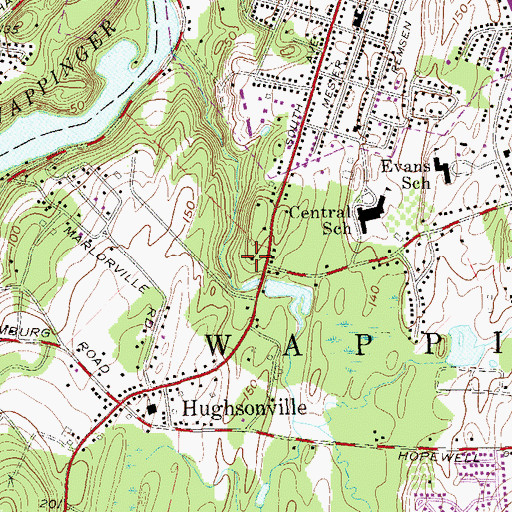 Topographic Map of Randolph School, NY