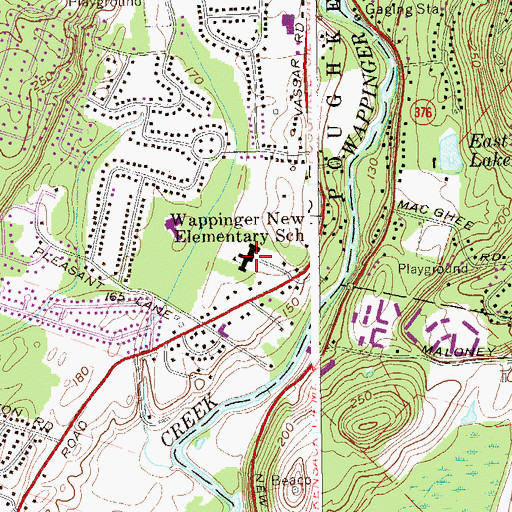 Topographic Map of Vassar Road Elementary School, NY