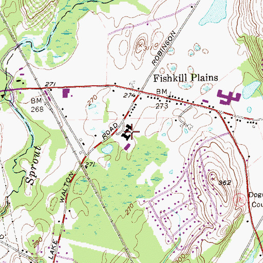 Topographic Map of Fishkill Plains Elementary School, NY