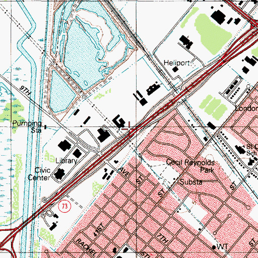 Topographic Map of United Methodist Temple, TX