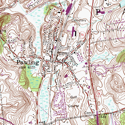 Topographic Map of Saint John's Roman Catholic Church, NY