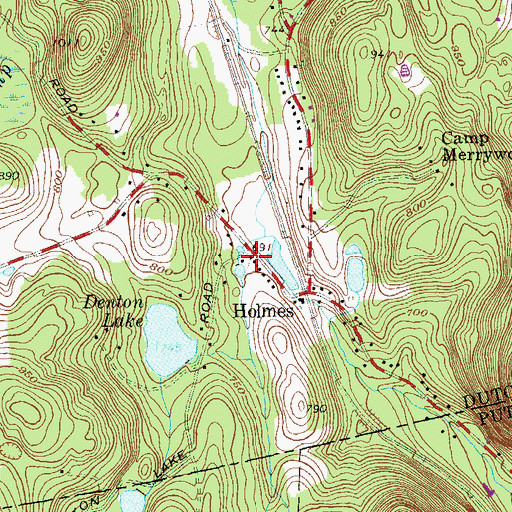 Topographic Map of Holmes United Methodist Church, NY