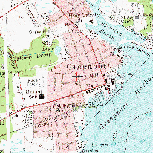 Topographic Map of Greenport Fire Station, NY