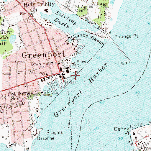 Topographic Map of Greenport Basin, NY