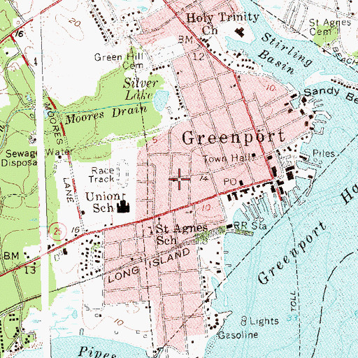 Topographic Map of Saint Peter's Evangelical Lutheran Church, NY