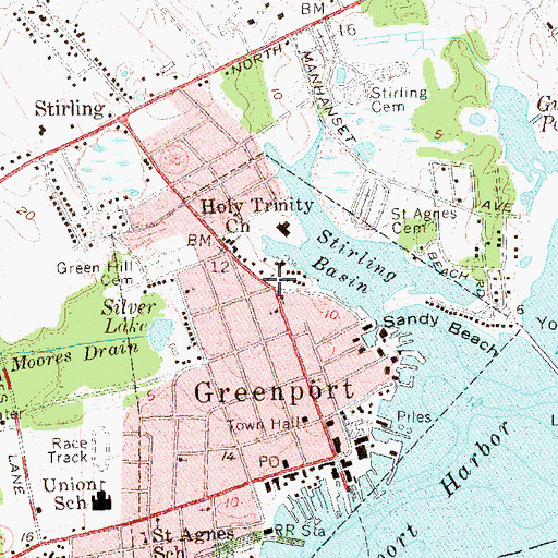 Topographic Map of First Presbyterian Church (historical), NY