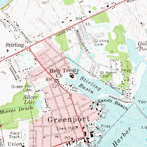 Topographic Map of Eastern Long Island Hospital, NY