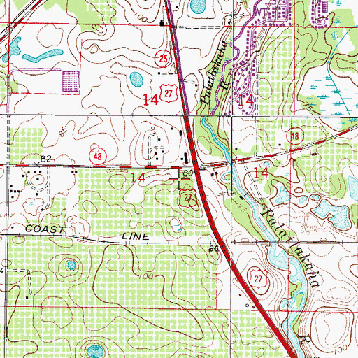 Topographic Map of Lake Harris Square, FL
