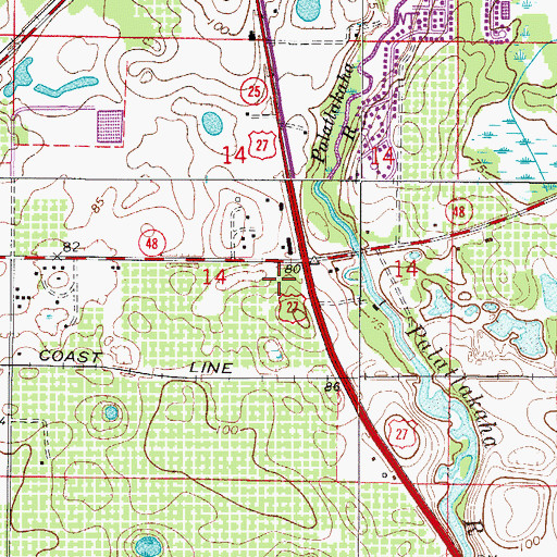 Topographic Map of Lake Harris Square, FL