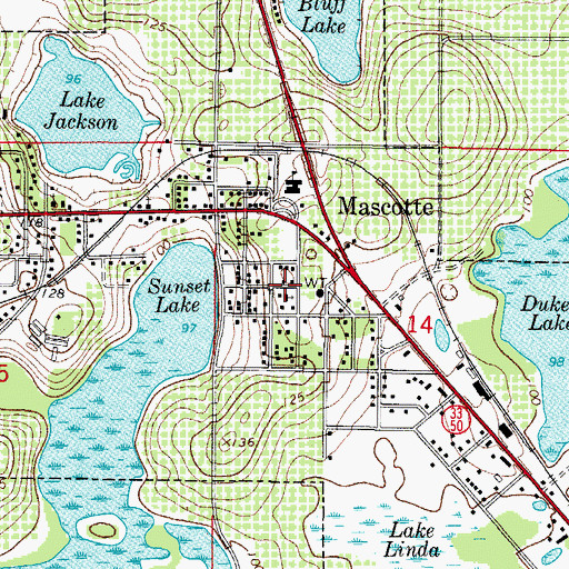 Topographic Map of Iglesia Bautista La Hermosa, FL
