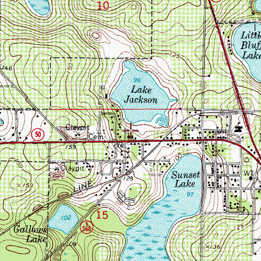 Topographic Map of Mascotte United Methodist Church, FL