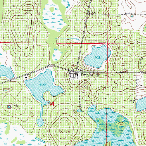 Topographic Map of Empire Cemetery, FL