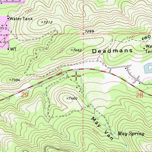 Topographic Map of May Van Canyon, CA