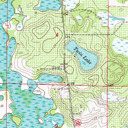 Topographic Map of Fender Family Cemetery, FL