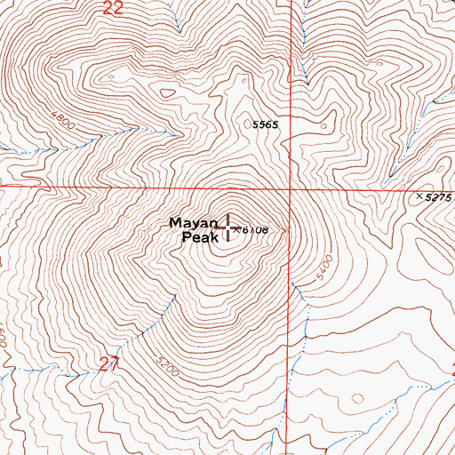 Topographic Map of Mayan Peak, CA