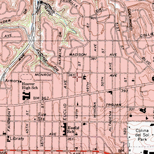Topographic Map of Fathers House Church, CA