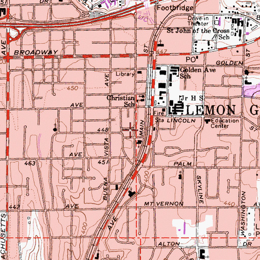 Topographic Map of First Baptist Church of Lemon Grove, CA