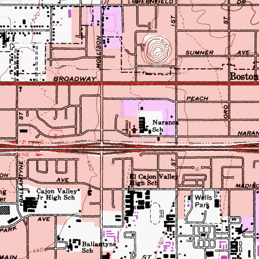 Topographic Map of First Southern Baptist Church of El Cajon, CA