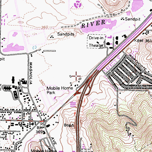 Topographic Map of Friends Christian Fellowship Church, CA