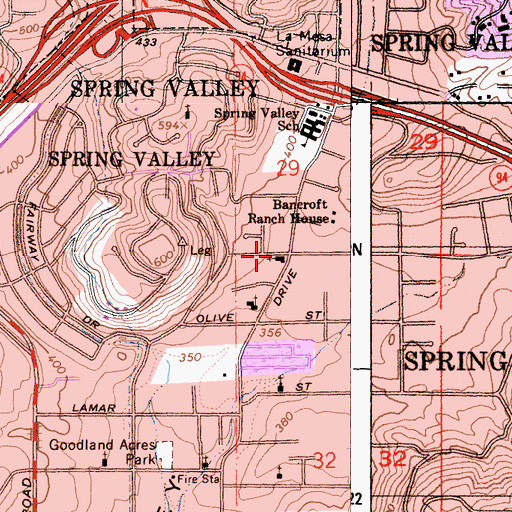 Topographic Map of Friends Church of Spring Valley, CA