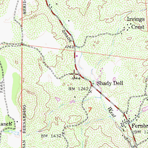 Topographic Map of Friendship Presbyterian Church, CA