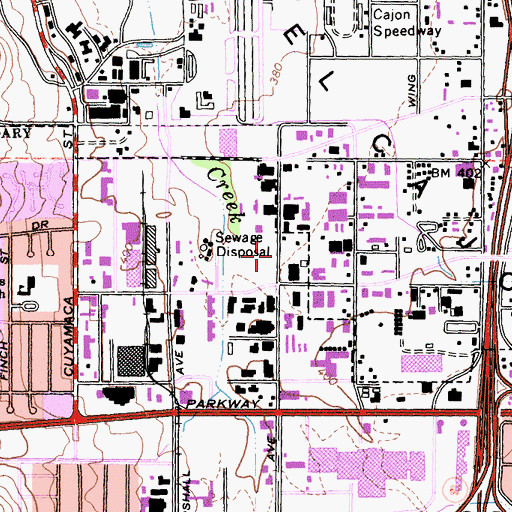 Topographic Map of Gateway Church, CA